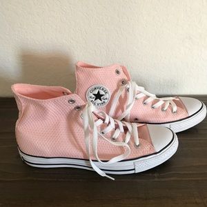 Pink high top converse all stars